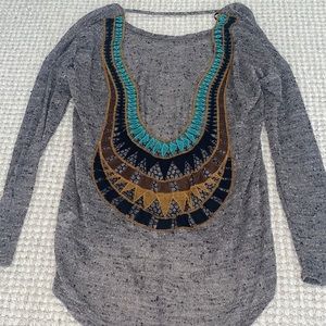 Unique open back sweater